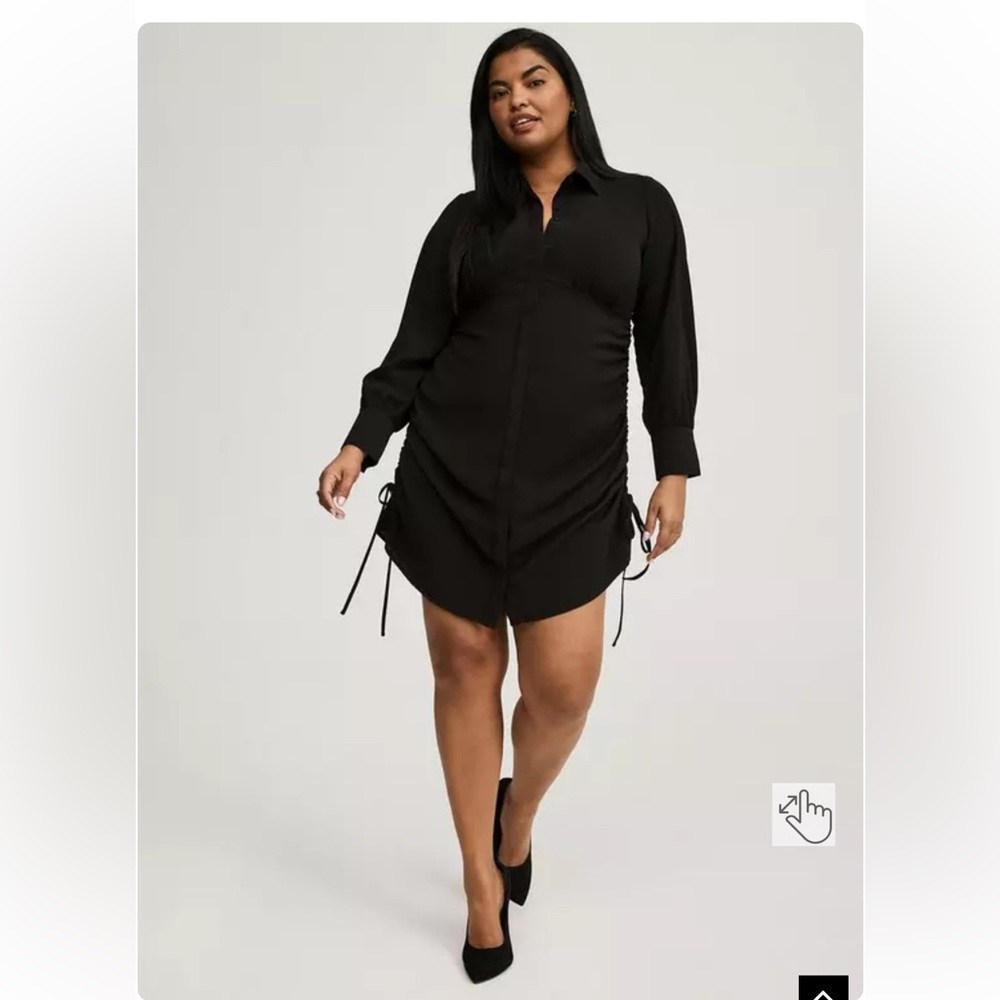 Torrid NEW Black Stretchy Button Dress 1 NEW